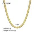 Golden stainless steel snake chain necklace with detailed size and weight measurements - Gold Snake Chain (afr)