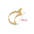 Golden crescent moon stainless steel pendant accessory for DIY jewelry, 26mm size - Moon / Gold