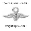 Ciondolo a forma di ape in acciaio inox 304 per gioielli fai da te 23mm x 13mm - Ape d'Argento (TP0424)