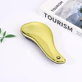 Spazzola per capelli dorata portatile con setole nere e manico ergonomico liscio - Oro placcato