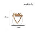 Anello a cuore regolabile in acciaio inossidabile dorato, misura 1,91x2,03 cm, peso 0,8 g - Linea di Cuore-Oro
