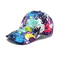 Gros plan détaillé du motif graffiti coloré sur la casquette de baseball en coton premium - M(56-58cm) / Graffiti Blanc (1#)