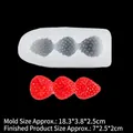 Stampo in silicone a 3 fragole per artigianato in resina fai-da-te e sapone fatto a mano - B300/Tripla Fragola / Trasparente