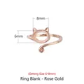 Cat-shaped 925 silver ring setting with rose gold finish for 6x8mm oval gemstone - Rose Gold (Stone 6*8mm)
