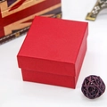Square red gift box with horizontal paper texture and Union Jack lid design - Bed Pillow / Red