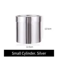 Small silver cylindrical gift box for flowers, 12.5cm diameter with metallic finish - 12.5*12.5CM / Silver