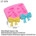 Moule en silicone rose avec double nœud pour fondant, chocolat et décoration artisanale - Modèle 4 / Rose