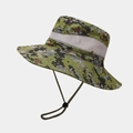 Sombrero boonie de camuflaje transpirable con rejilla y barboquejo para el sol - Talla única / Camuflaje Digital Verde Hierba