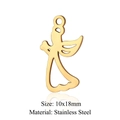 Golden hollow Cupid angel pendant made of stainless steel with 10x18mm size - Gold Profile Angel-10x18mm