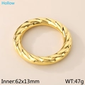 Bracciale a corda cava in acciaio inossidabile con finitura oro 18k 62x13mm - 62x13mm / Oro