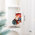 Christmas stocking resin reindeer ornament in red and green, size 7x6cm, weight 35g - Green Reindeer