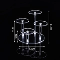 Transparent acrylic 4-tier circular jewelry display stand with varied heights - 4-Tier Round Acrylic Stand