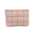 Chic quilted macaron pink pouch bag with a soft puffy texture and sleek zip closure - Pink