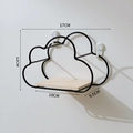 Black iron cloud-shaped wall shelf with a wooden base, 17cm wide decorative storage rack - 17x12x9.5cm / Small Cloud Shelf - Black
