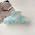 Detail of starry blue marble gradient hair claw clip with subtle glitter finish - 11cm Trapezoidal / Starry Blue