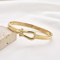 Polished gold U-shaped horseshoe buckle bangle made of high-quality stainless steel - Horseshoe Buckle Style (Style 2)