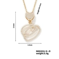 Golden copper necklace with white shell inlay and cubic zirconia stones in letter O - Cursive Letter O Style (N00203J-X--O)