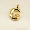 Polished gold initial G pendant with 3D puffed design and mirror finish for jewelry - Letter G