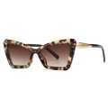 Modern cat eye sunglasses in tortoiseshell frame with gradient lenses and metal temples - Hawksbill Frame/Tea Gradient Lens