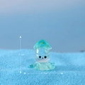 Miniature translucent blue resin squid figurine with yellow dots for micro landscapes - No. 4 Squid