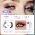 Natural long magnetic false eyelashes EM05 Camellia style with white applicator tool - EM05 Camellia Blossom Style (With White Clip)