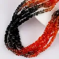 Faceted black and amber gradient crystal glass beads for DIY jewelry and accessory making - Black & Orange