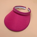 Classic sun visor hat in rose pink woven straw with breathable open top design - 56-60cm / Rose Red