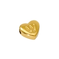 18K gold plated heart pendant featuring letter W engraving for custom necklaces - Letter W / Steel