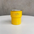 Yellow stackable 304 stainless steel coffee mug with silver rim for outdoor camping - Single Cup / Yellow