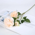 Branche de renoncule artificielle à 3 têtes champagne pêche pour décor de mariage - 3 Têtes / Champagne
