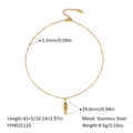 Detail shot of gold stainless steel fish pendant necklace with full dimension measurements - Small Fish Pendant Style (YYN025110)