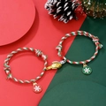 Detail von magnetischen Händedruck-Anhängern und Schneeflocken auf Weihnachtsarmbändern - D1205 (2er Set-Magnetisch Schneeflocke)