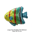 Tropical fish foil balloon for parties with colorful scales, measuring 63x79cm - Large Bubble Fish