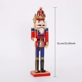 31cm classic wooden nutcracker king figurine with gold scepter for Christmas home decor - HB1130 Scepter