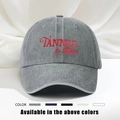 Casquette de baseball en denim délavé gris avec broderie Tanned & Tipsy en plusieurs tons - Taille unique / Gris