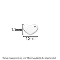 Polished heart-shaped stainless steel pendant 10mm width for DIY jewelry making - Heart 10mm
