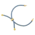 Verstellbares, 18K vergoldetes blaues geflochtenes Milan-Armband mit Gleitverschluss - Hellviolettblau 12
