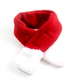 Christmas pet scarf in red double-sided fleece with plush white faux fur trim - Red and White Scarf