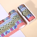 6 rolls of animal print washi tape featuring peacock feathers and geometric patterns - New Animal Print (6-Roll Set)