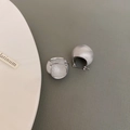 Orecchini a cerchio minimalisti in argento S925 opaco con sfera per donna e ragazza - Cerchi a Sfera in Argento Spazzolato