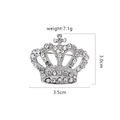 Spilla a corona d'argento con strass scintillanti, elegante accessorio da 3,5 cm - Stile Corona 2 (Argento)