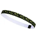 Neon green leopard print elastic sport headband with non-slip silicone and breathable fabric - Sketch Green