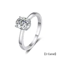 Elegant 925 sterling silver ring with 1 carat oval moissanite and minimalist 4-prong setting - US 5 / 1 Carat Oval 5*7mm