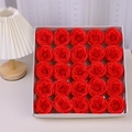 Gift box with 25 pieces of red triple-layer soap roses for Valentine's wedding decoration - Awakening Rose / 25 Pcs/Box / Red