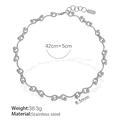 Collana a onde in acciaio inossidabile argento con perline e ciondolo Lucky - Collana d'argento (XL281)
