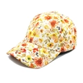 Détail d'une casquette de baseball fleurie avec imprimé orange et jaune et visière - M (56-58cm) / 2# Jaune Orange Floral