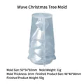 Molde de silicona de árbol de Navidad ondulado para velas DIY y resina epoxi - Molde de Árbol de Navidad Ondulado