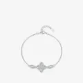S925 sterling zilveren bloemenarmband met fonkelende zirkonia op witte achtergrond - Klavertje Vier Armband (RHS1915)