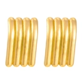 Modern 18K gold geometric earrings with vertical semi-cylindrical bars for women - Four Vertical Bars Style (8517)