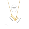 Gedetailleerde afmetingen van 18K gouden Mobius ketting met kettinglengte en hanger grootte - Ovale Dubbele Ring / Goud
